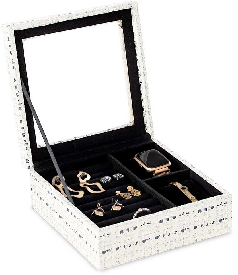 AmeliaHome JUWELRY BOX/AH/MASCA/CREM+Juodas/18X6,5