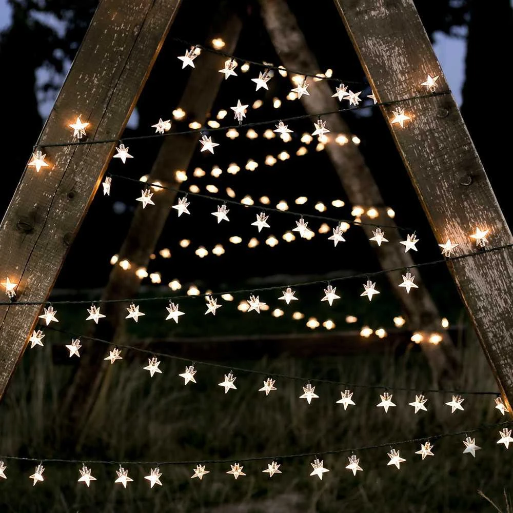 Elektrinė girlianda DecoKing LED Star, balta, 12.5 m