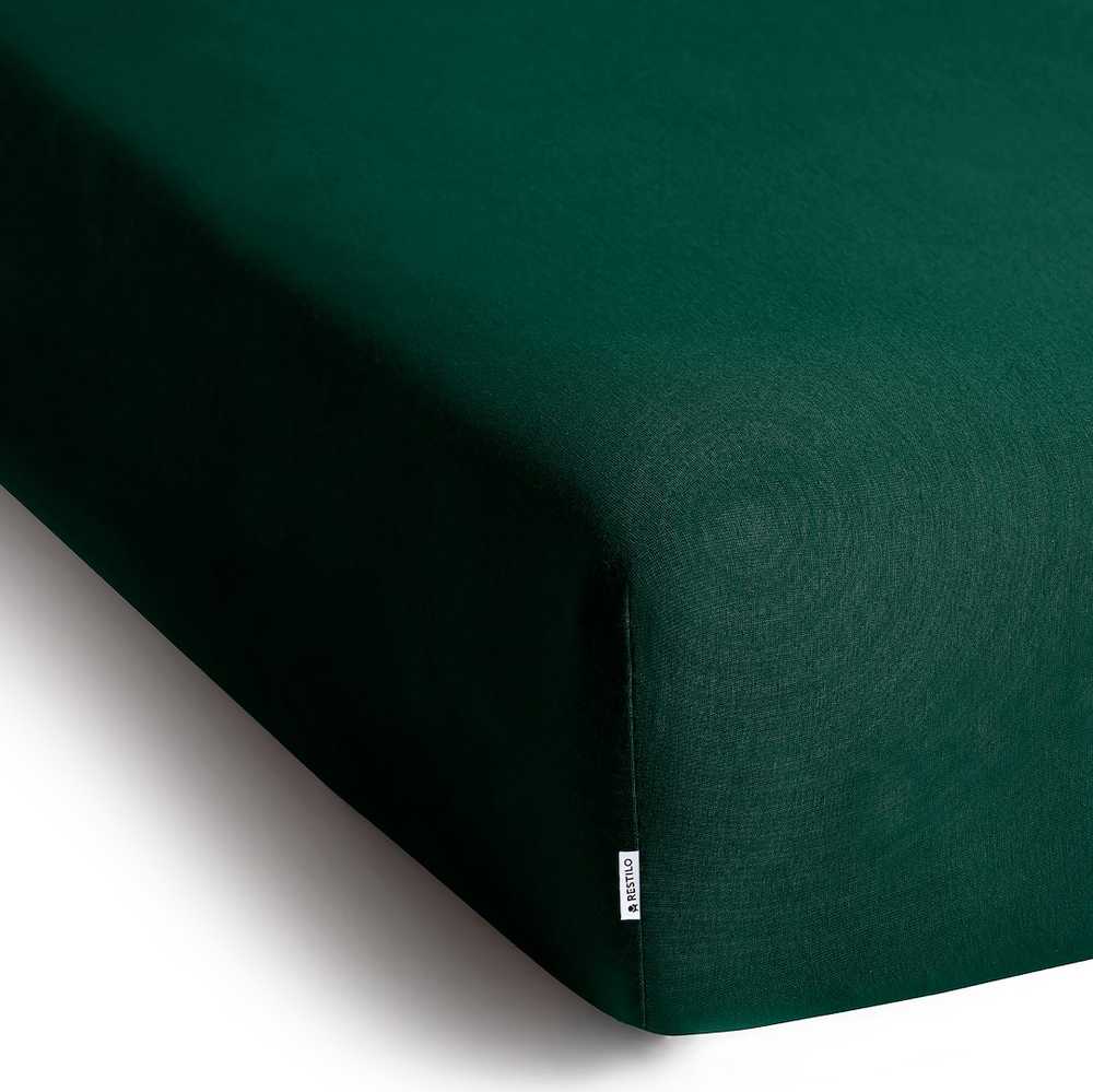 DecoKing Paklodė su guma 120–140×200+30 tamsiai žalia