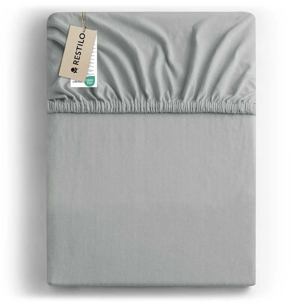 Prześcieradło AMBER spalva pilka styl klasyczny materiał jersey 180-200x200 DecoKing