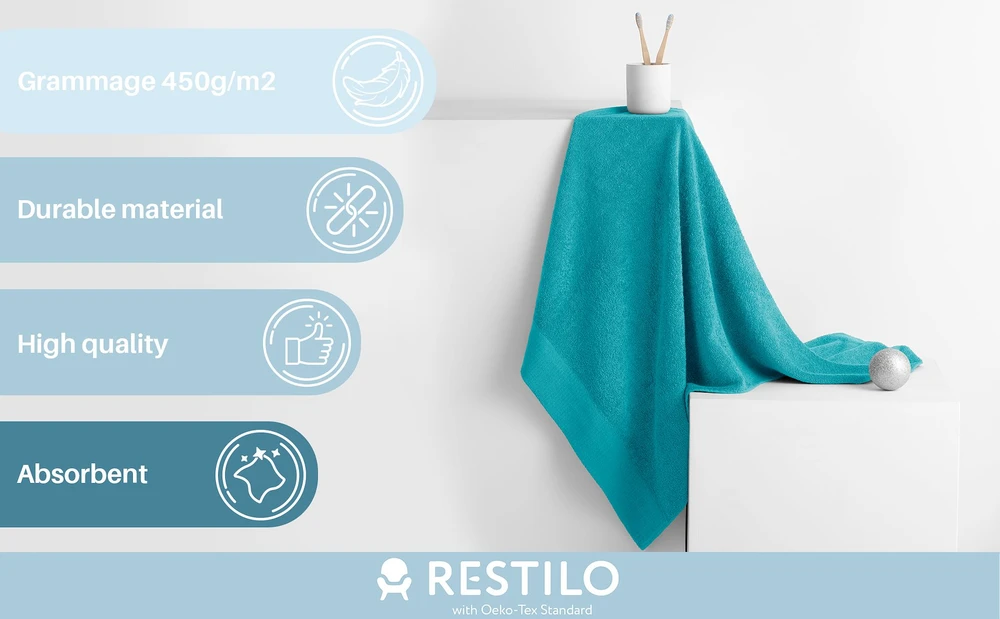 Rankšluostis AmeliaHome Amari 23824, šviesiai mėlynas, 100 cm x 50 cm