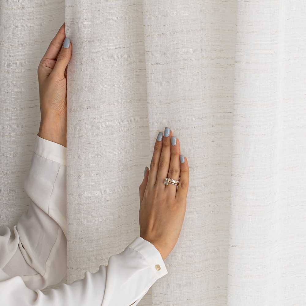 Lininė užuolaida 140×270 cm, smėlio spalvos
