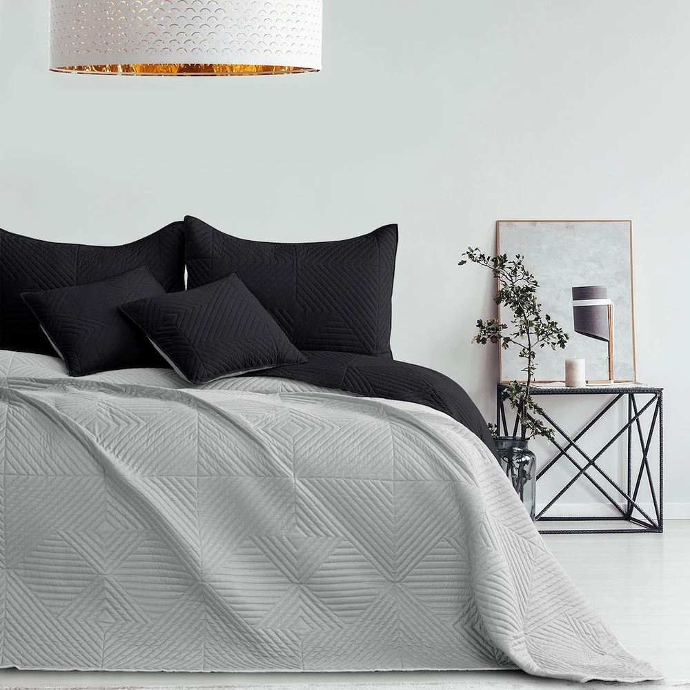 Dvipusė lovatiesė AmeliaHome SOFTA 220 x 240 cm, spalva: pilka/juoda