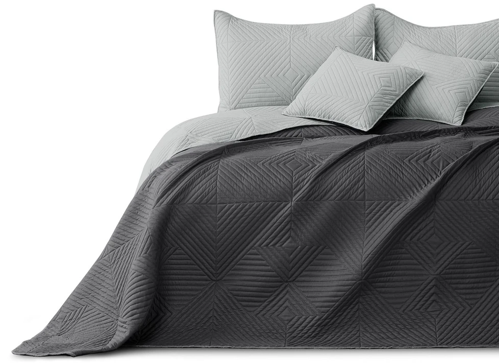 RESTILO SOFTA bedspread, steel pilkas, plain, classic style, microfibre, 200 x 220 cm