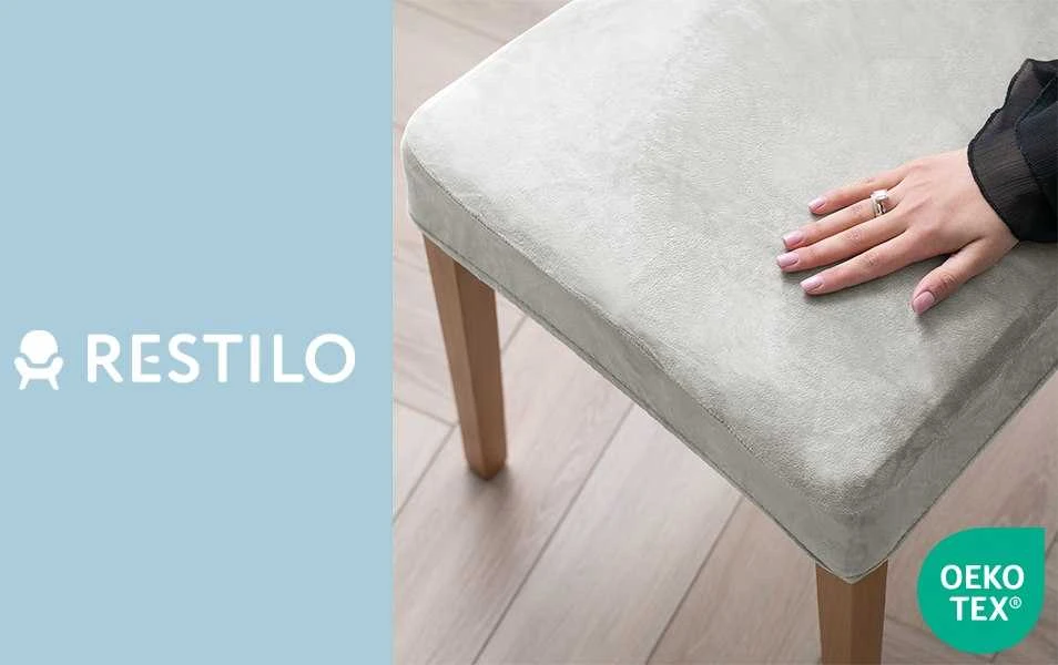 RESTILO SENTO cover, pilkas, plain, classic style, velour material type