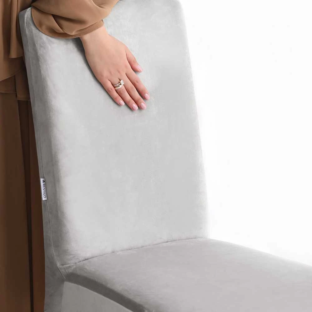 RESTILO SENTO cover, pilkas, plain, classic style, velour material type
