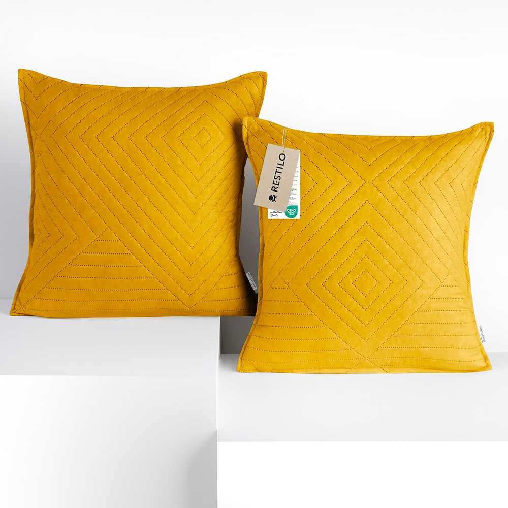 Pagalvėlių užvalkalų rinkinys AmeliaHome Softa 45 × 45 cm, 2 vnt., medaus spalvos