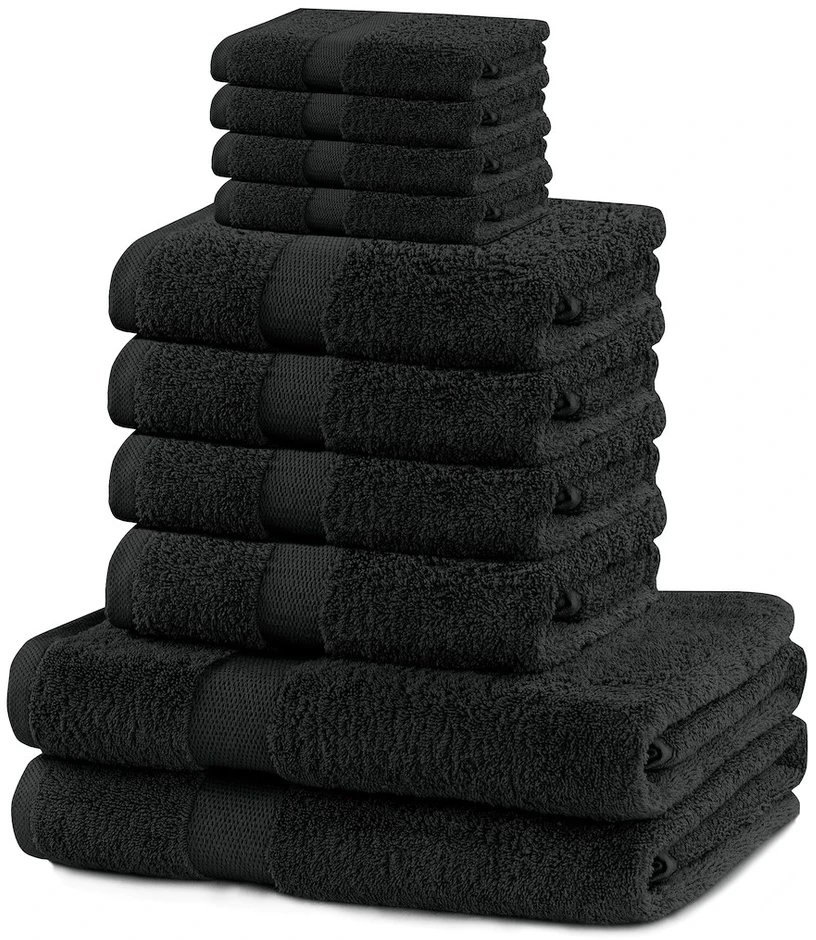 Rankšluostis Rankšluosčių rinkinys 2 vnt. 70x140 cm + 4 vnt. 50x100 cm + 4 vnt. 30x50 cm juodi