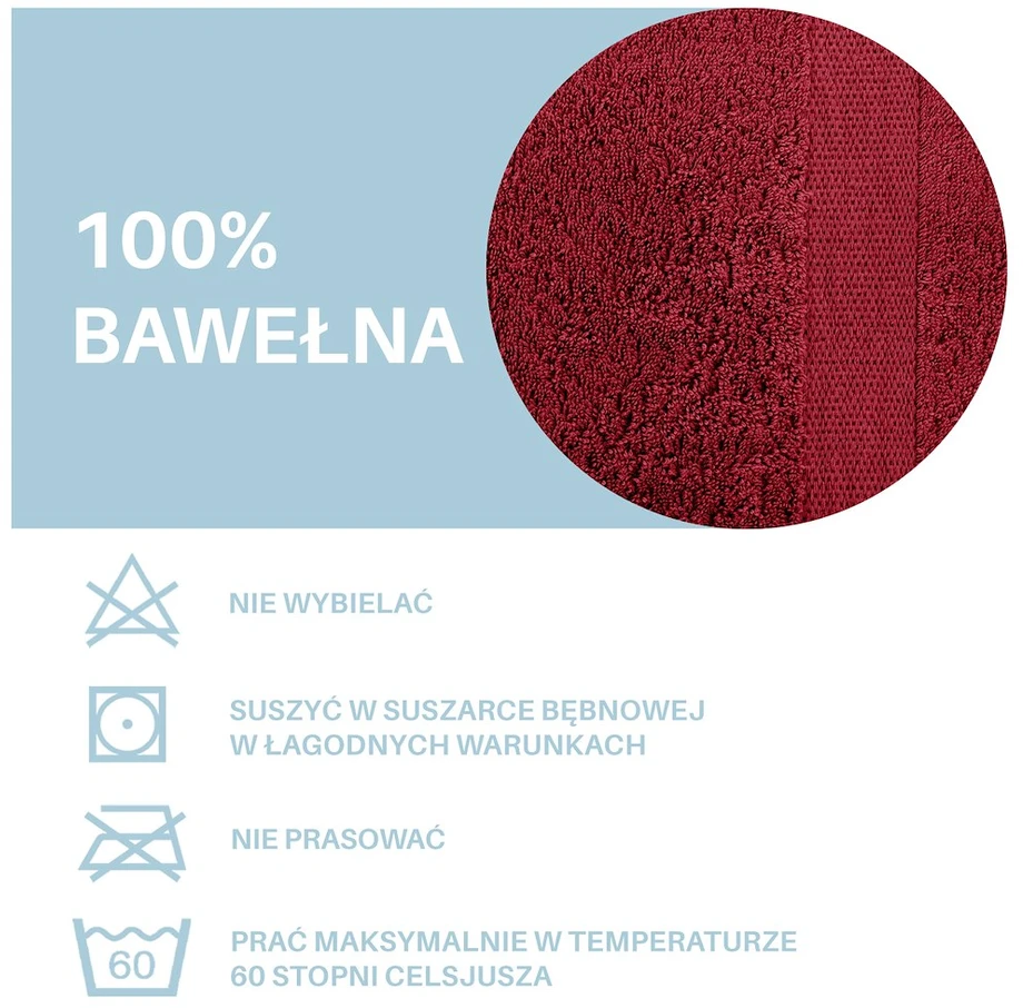 Rankšluostis DecoKing Marina 50x100 cm, spalva: raudona
