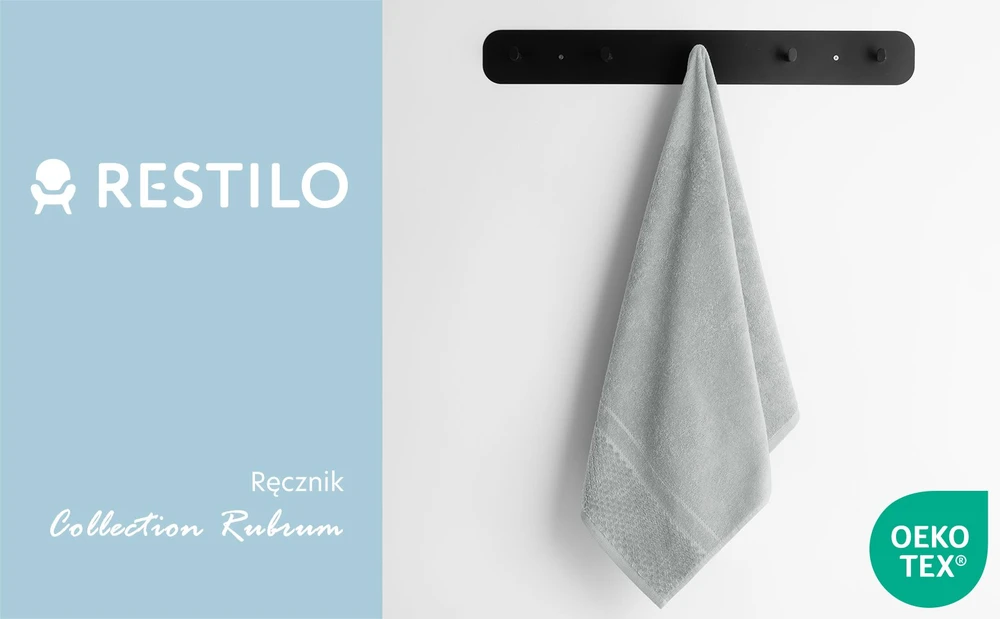 Rankšluostis RUBRUM pilkos spalvos stiliaus klasikinis 50x90 ameliahome