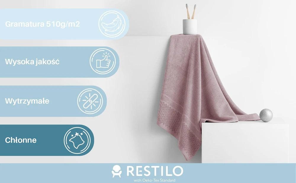 AmeliaHome Rožinė Rankšluostis AH RUBRUM P.Rožinis 50x90