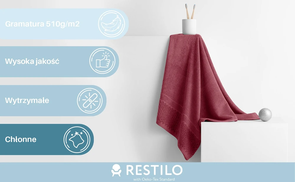 AmeliaHome Rankšluostis 70 × 130 cm, rožinės spalvos AH RUBRUM