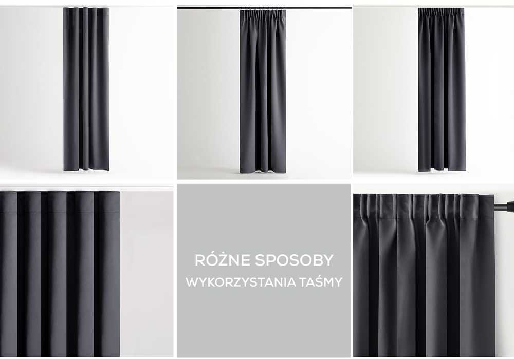 Užuolaida AH BLACKOUT PLEAT CHARCOAL 140X175 1PC