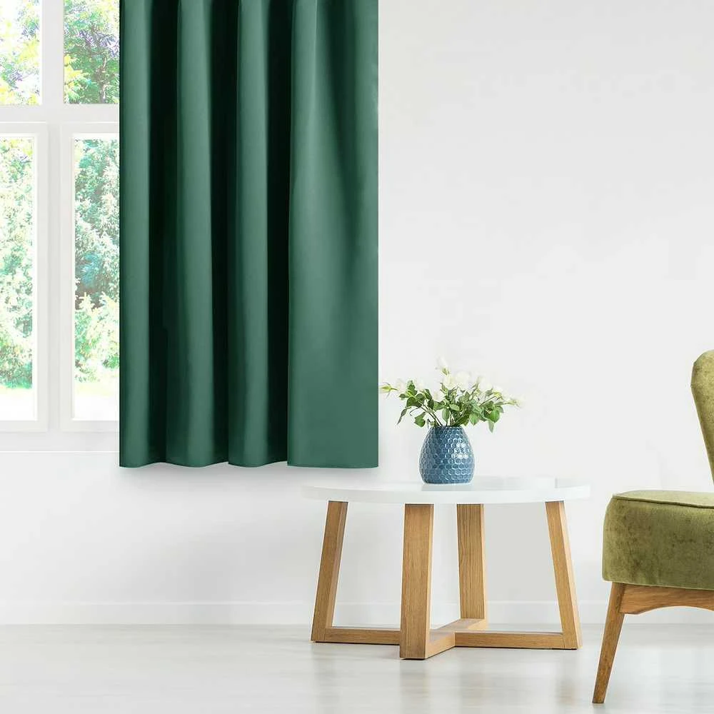 Naktinė užuolaida su žiedais AmeliaHome BLACKOUT 140X270 cm, 1 vnt., spalva: tamsiai žalia