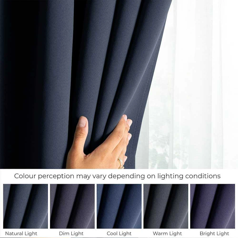 Curtain BLACKOUT color indigo style classic tape blackout 140x270 AmeliaHome