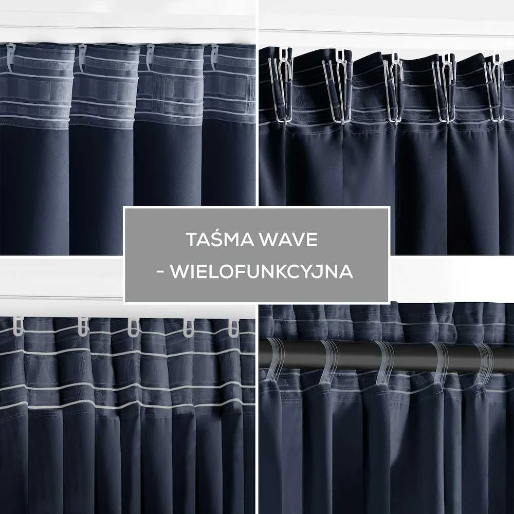 Curtain BLACKOUT color indigo style classic tape blackout 140x270 AmeliaHome