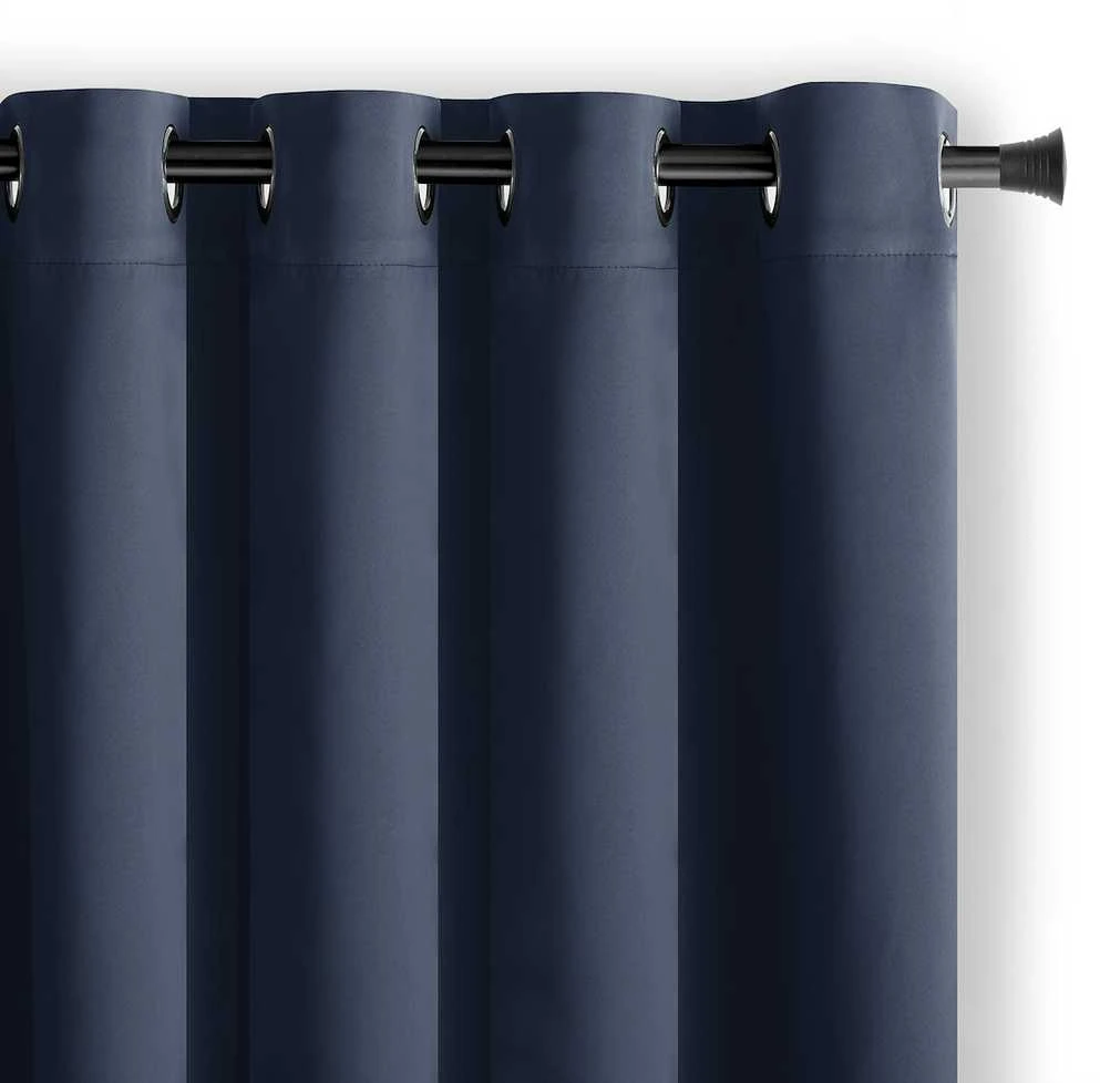 Naktinė užuolaida su žiedais AmeliaHome BLACKOUT 140X245 cm, 1 vnt., spalva: tamsiai mėlyna