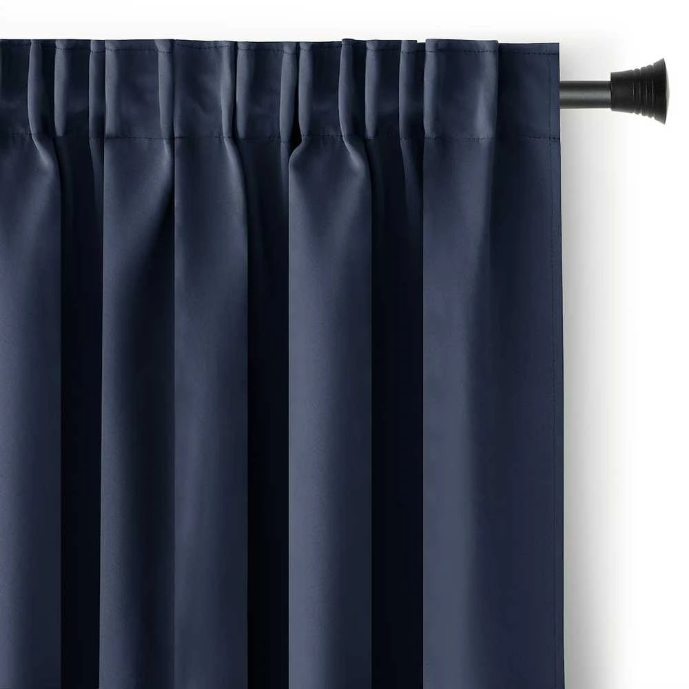 Naktinė užuolaida AmeliaHome BLACKOUT 140X245 cm, 1 vnt., juosta/kabliukai, spalva: tamsiai mėlyna