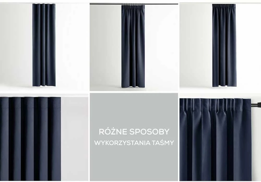 Curtain BLACKOUT color indigo style classic tape blackout 140x270 AmeliaHome