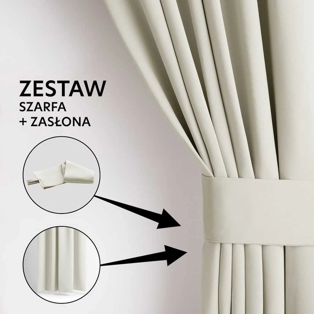 Užuolaida blackout 140x245 cm kreminės spalvos su žiedais Curt