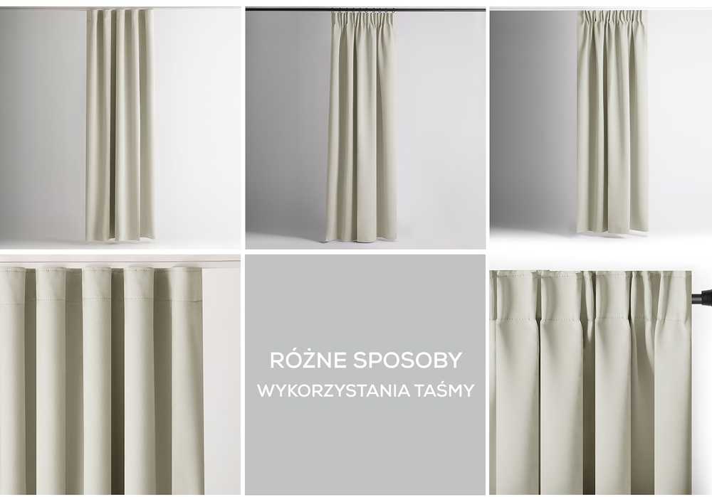 Aksominė užuolaida su kilpomis AmeliaHome 200 × 270 cm, kreminė