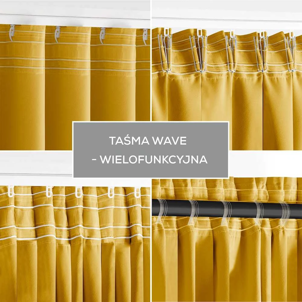 Užuolaida AH BLACKOUT PLEAT MUSTARD 140X175 1PC