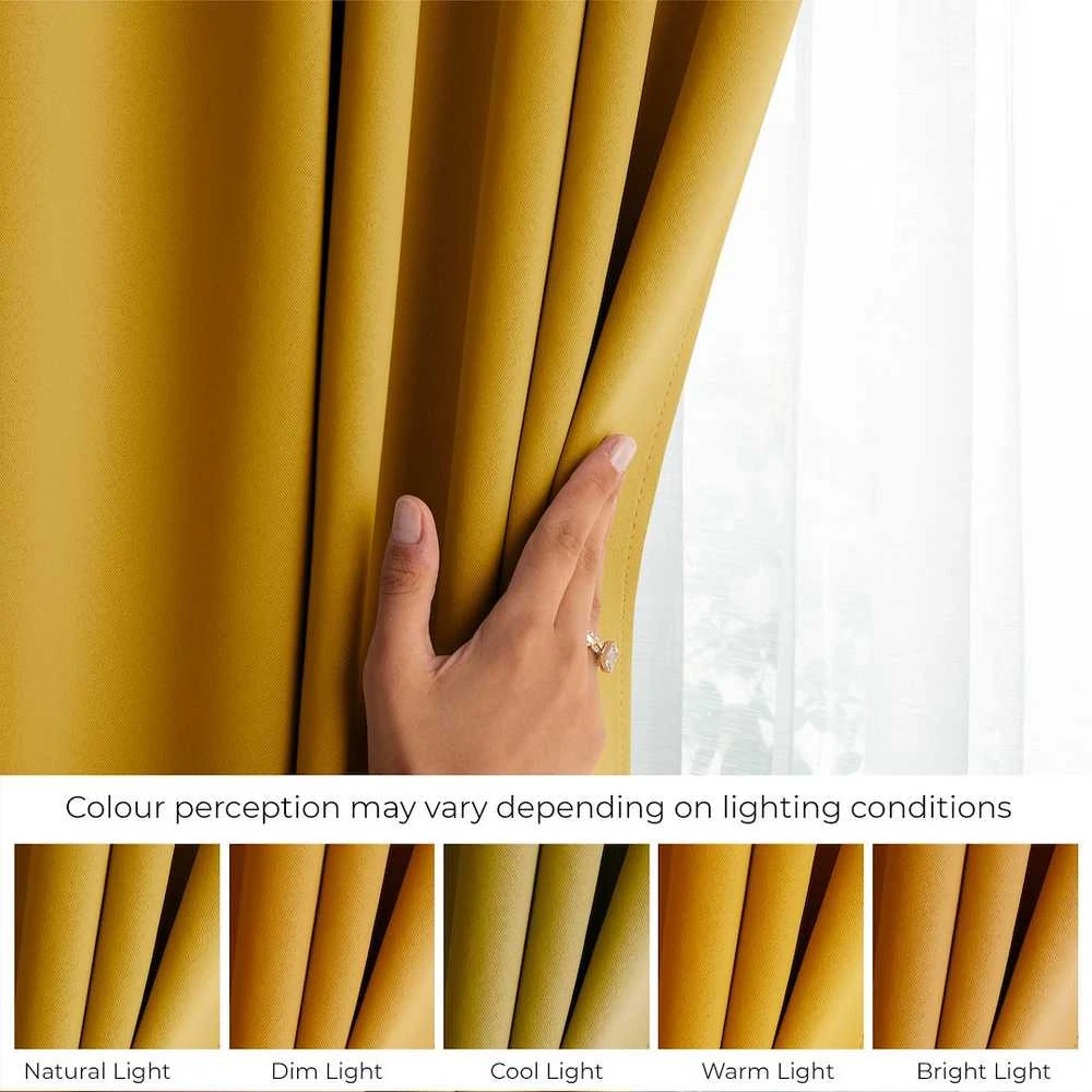 Užuolaida AH BLACKOUT PLEAT MUSTARD 140X175 1PC