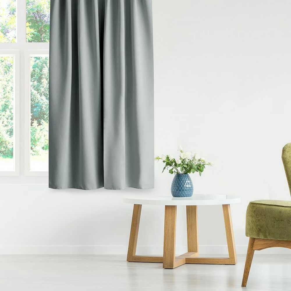 RESTILO blackout curtain, plain classic pilkas, classic style, fabric tieback, sidabrinis eyelets, heavyweight blackout fabric, 140 × 245 cm