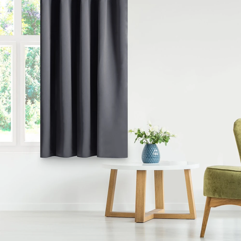 RESTILO BLACKOUT curtain, steel pilkas, plain, classic, tie-back, classic style, multifunctional tape, material: heavy blackout, 200 x 280 cm