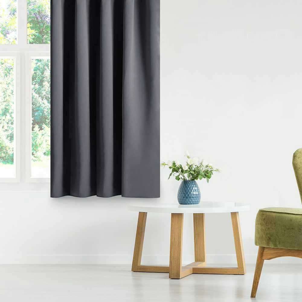 Naktinė užuolaida AmeliaHome BLACKOUT 140X245 cm, 1 vnt., juosta/kabliukai, spalva: grafito