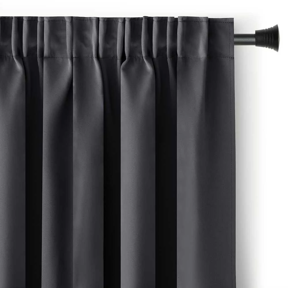 Naktinė užuolaida AmeliaHome BLACKOUT 140X245 cm, 1 vnt., juosta/kabliukai, spalva: grafito