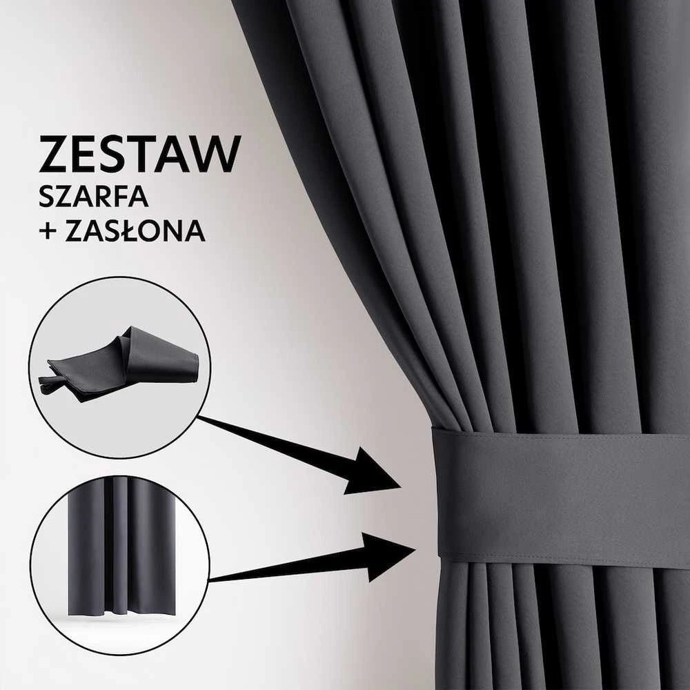 Užuolaida AH BLACKOUT PLEAT CHARCOAL 140X175 1PC
