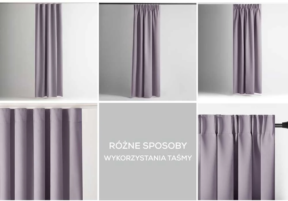 RESTILO BLACKOUT užuolaida, šviesiai rožinės spalvos, su varčia, klasikinio stiliaus, su juostele, tamsinanti medžiaga, 200x175