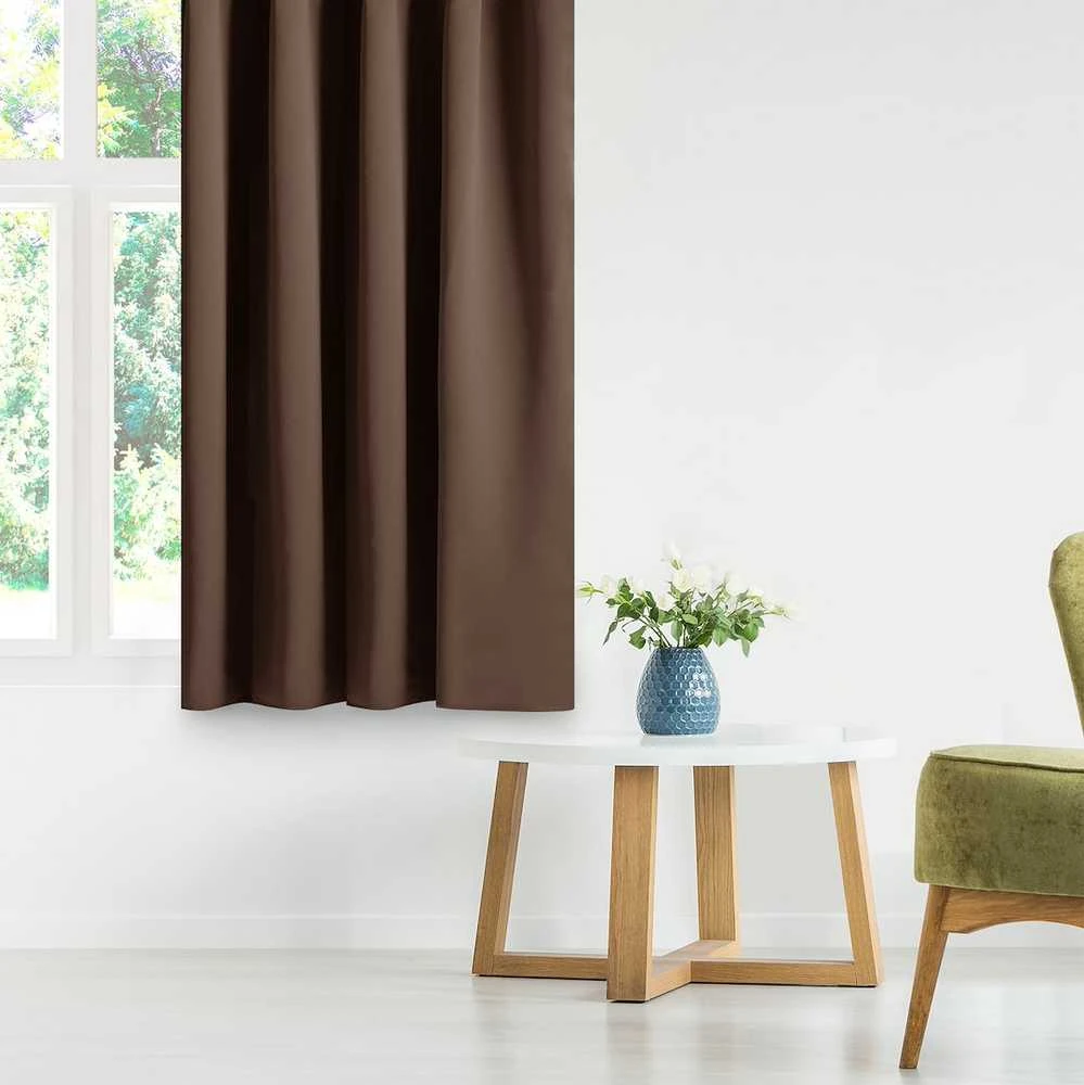 RESTILO zasłona BLACKOUT spalva ruda szarfa upinająca styl klasyczny taśma materiał blackout 140x175