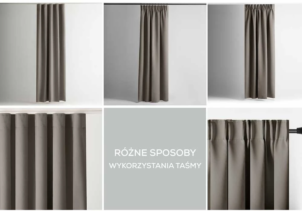CLASSIC Užuolaida BLACKOUT smėlio spalvos, klasikinė, tamsinanti juosta, 140x245, AmeliaHome