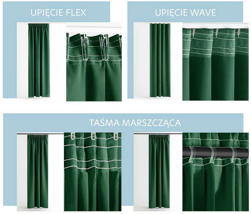 Užuolaida RES OXFORD CARLI PLEAT D.Žalias 140X250 1PC