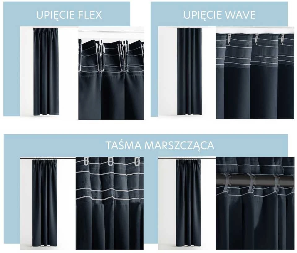 Užuolaida RES OXFORD CARLI PLEAT INDIGO 140X270 1PC