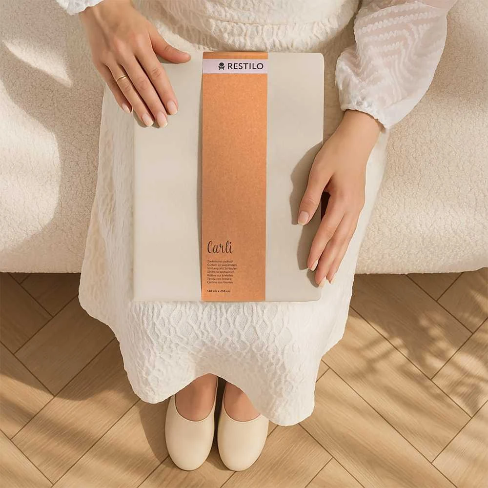Užuolaida RES OXFORD CARLI TAB L.BEIGE 140X250 1PC