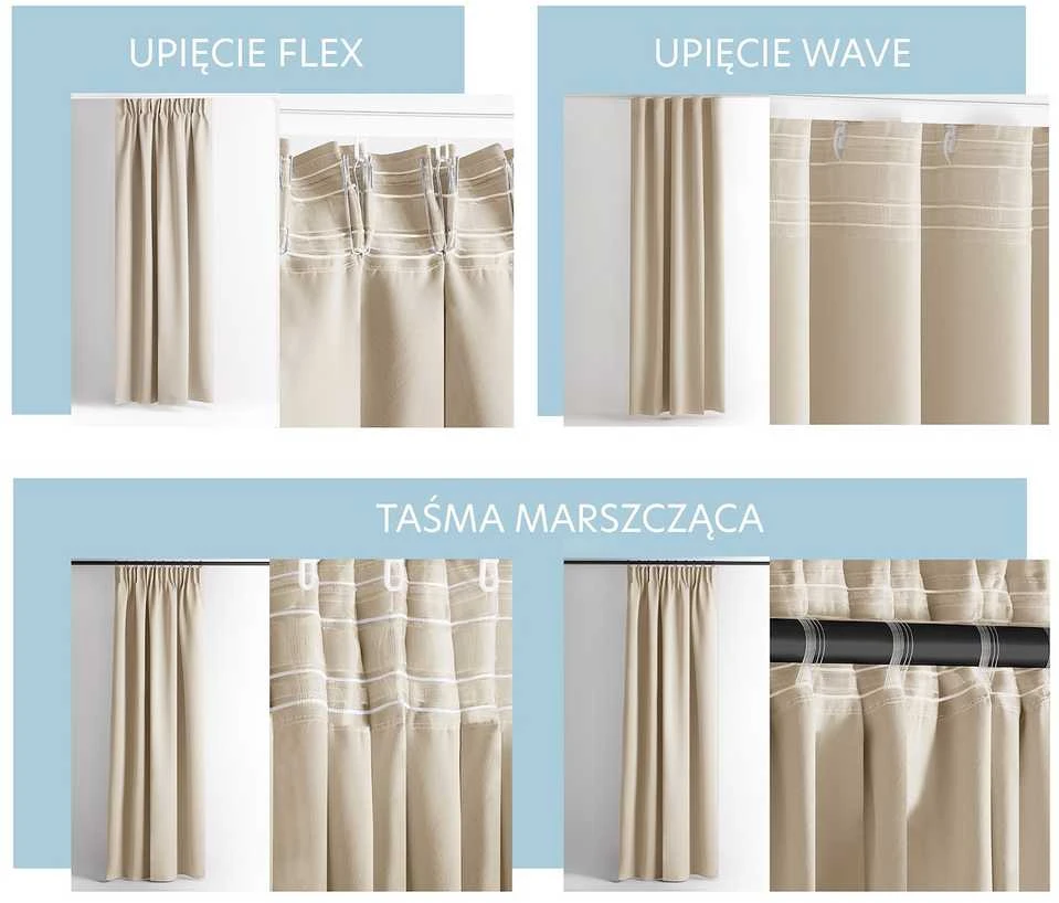 Užuolaida RES OXFORD CARLI PLEAT L.BEIGE 200X250 1PC