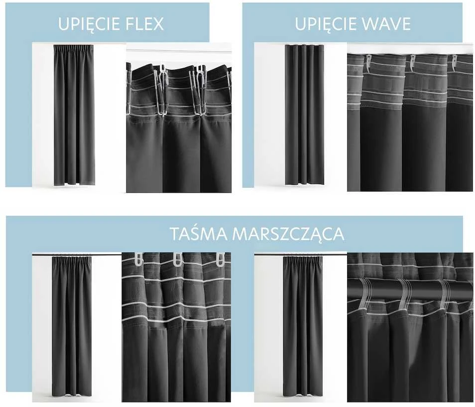 Užuolaida RES OXFORD CARLI PLEAT CHARCOAL 140X250 1PC