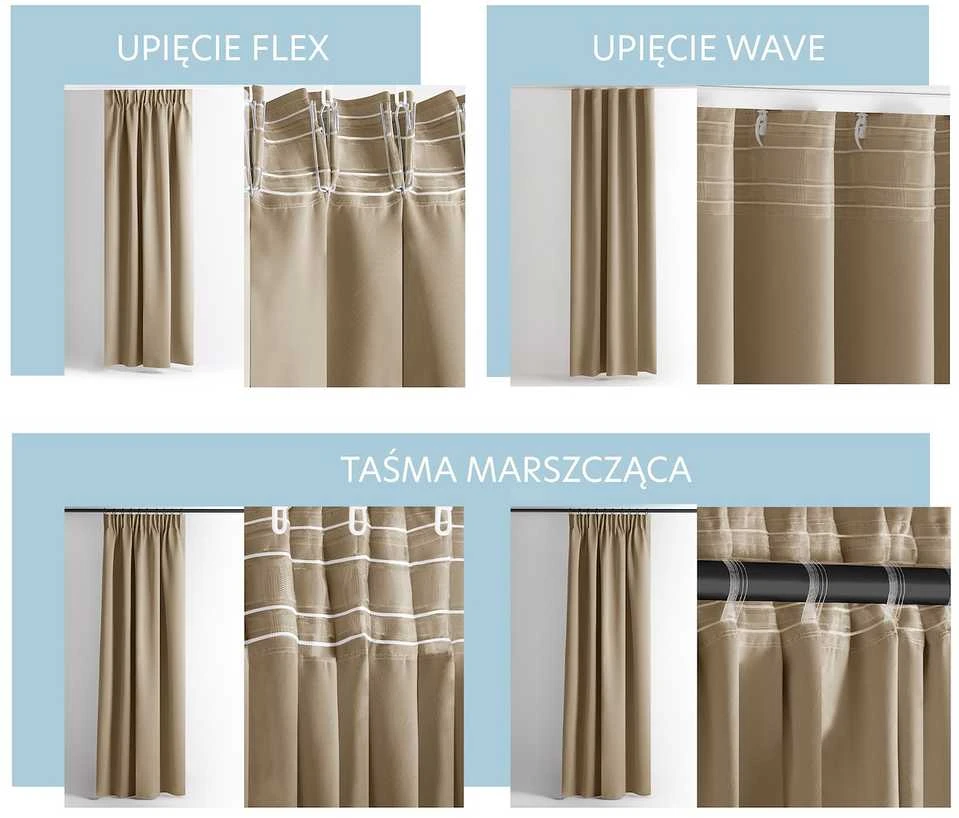 Užuolaida RES OXFORD CARLI PLEAT BEIGE 140X270 1PC