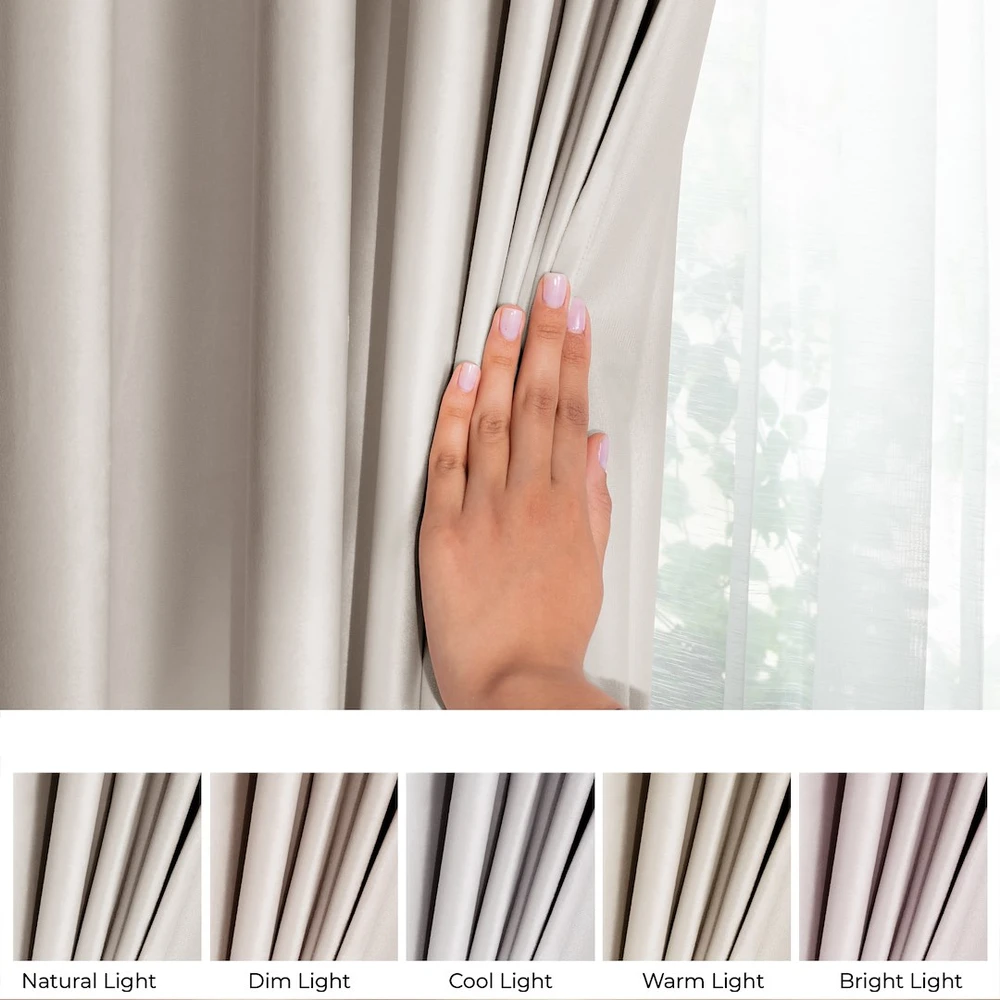 RESTILO VELVET curtain — warm beige, plain and glamorous, tie-back sash, glamour style, multifunctional tape, material: velvet, 140 x 230 cm