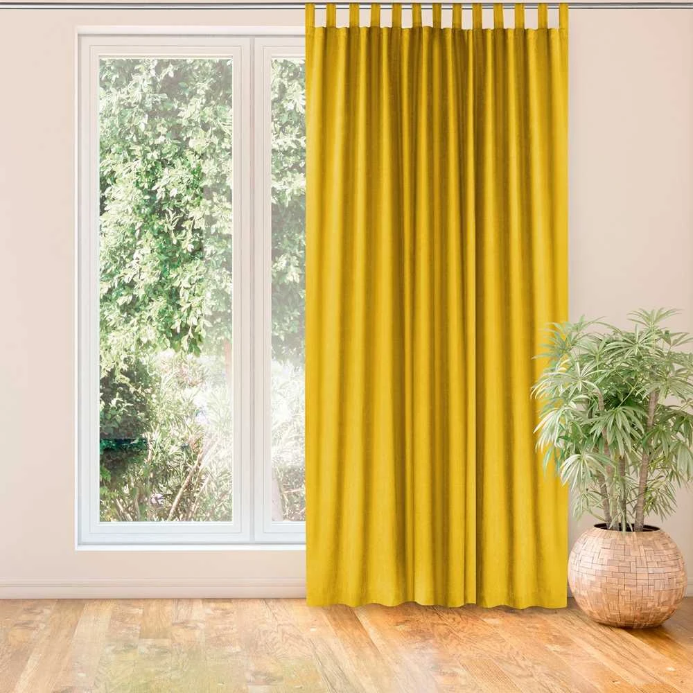 Homede Užuolaidos 220×245 iš čenilės, garstyčių spalvos CHENILLE