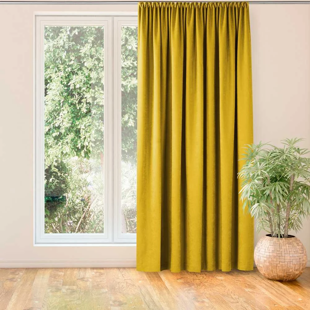 Homede Užuolaidos chenille 280×300 garstyčių spalvos
