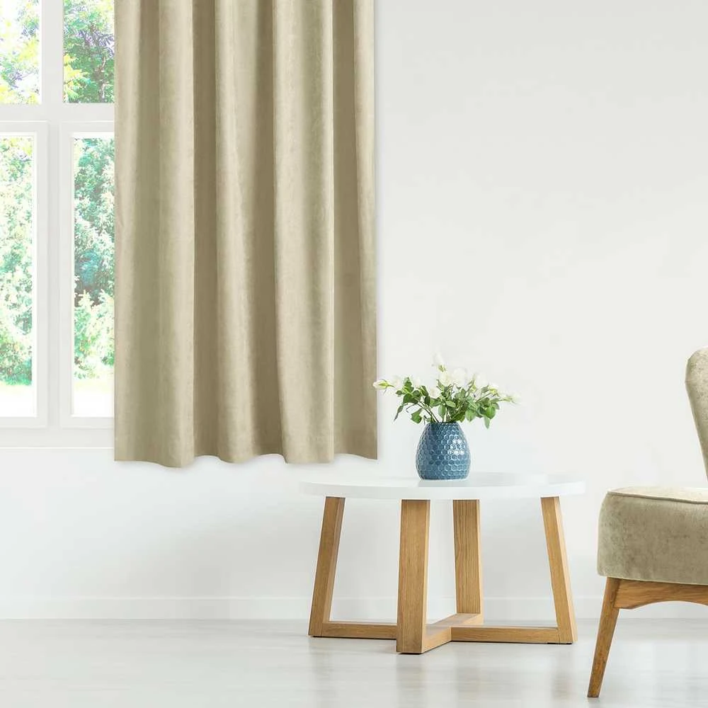 Homede Užuolaidos 140×225 cm iš chenille smėlio spalvos