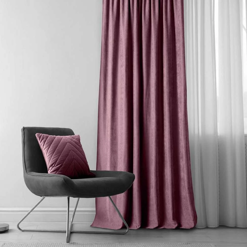Homede Užuolaidos 280×270 cm lila iš chenille CHENILLE FLEX