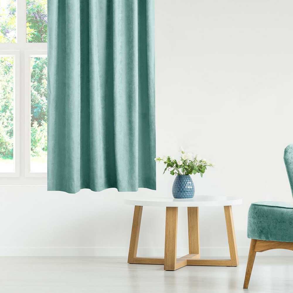 Turkio Color Curtain MILANA color turquoise style classic dragon tape transparent 5 ...