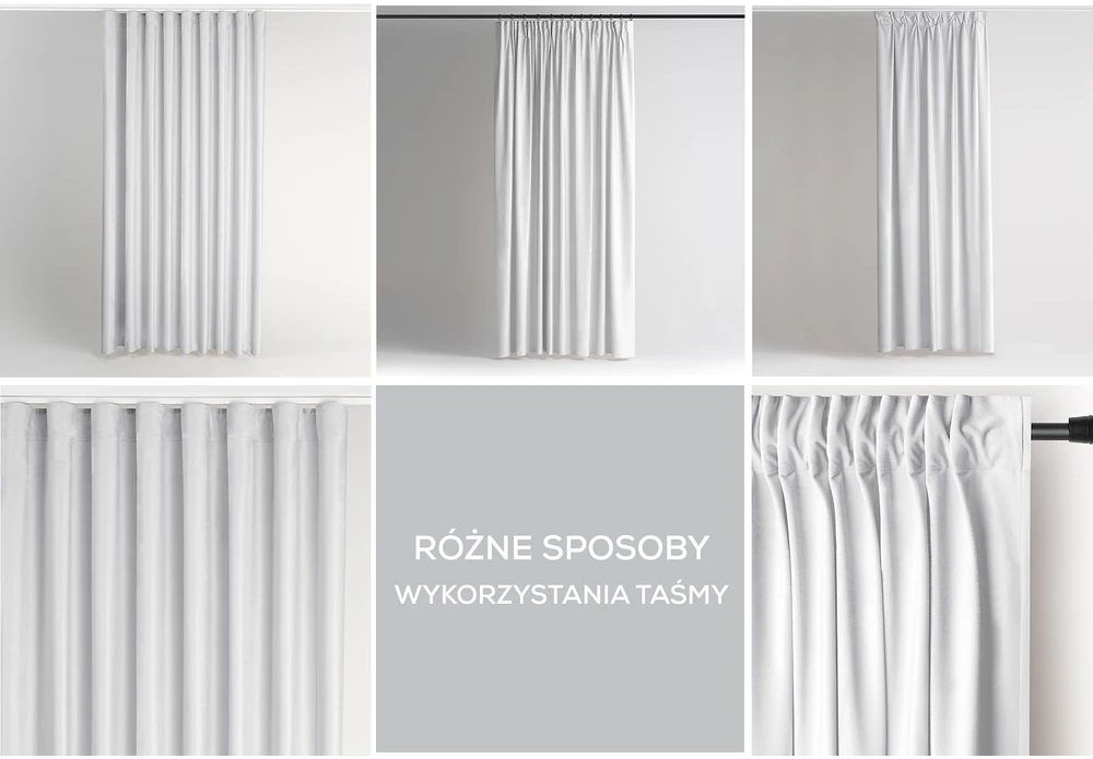 Naktinė užuolaida AmeliaHome VELVET 140X245 cm, 1 vnt., juosta/kabliukai, spalva: balta