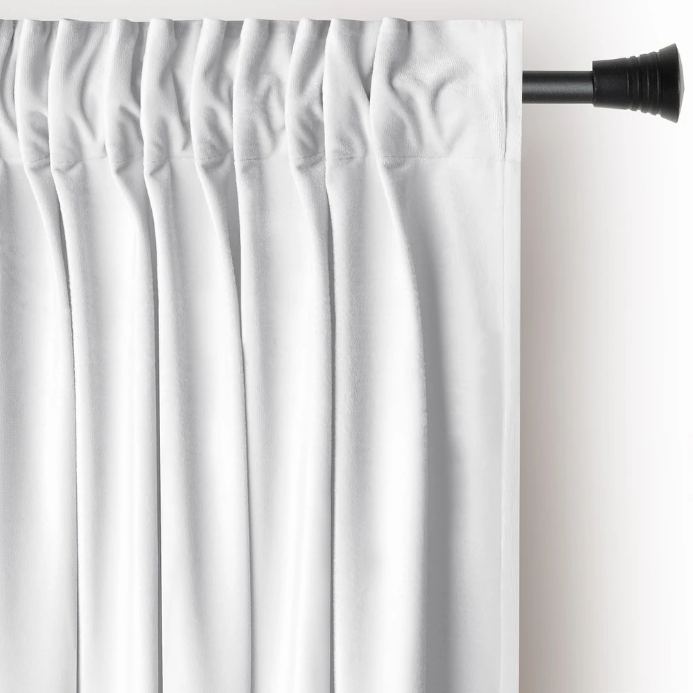 Naktinė užuolaida AmeliaHome VELVET 140X245 cm, 1 vnt., juosta/kabliukai, spalva: balta