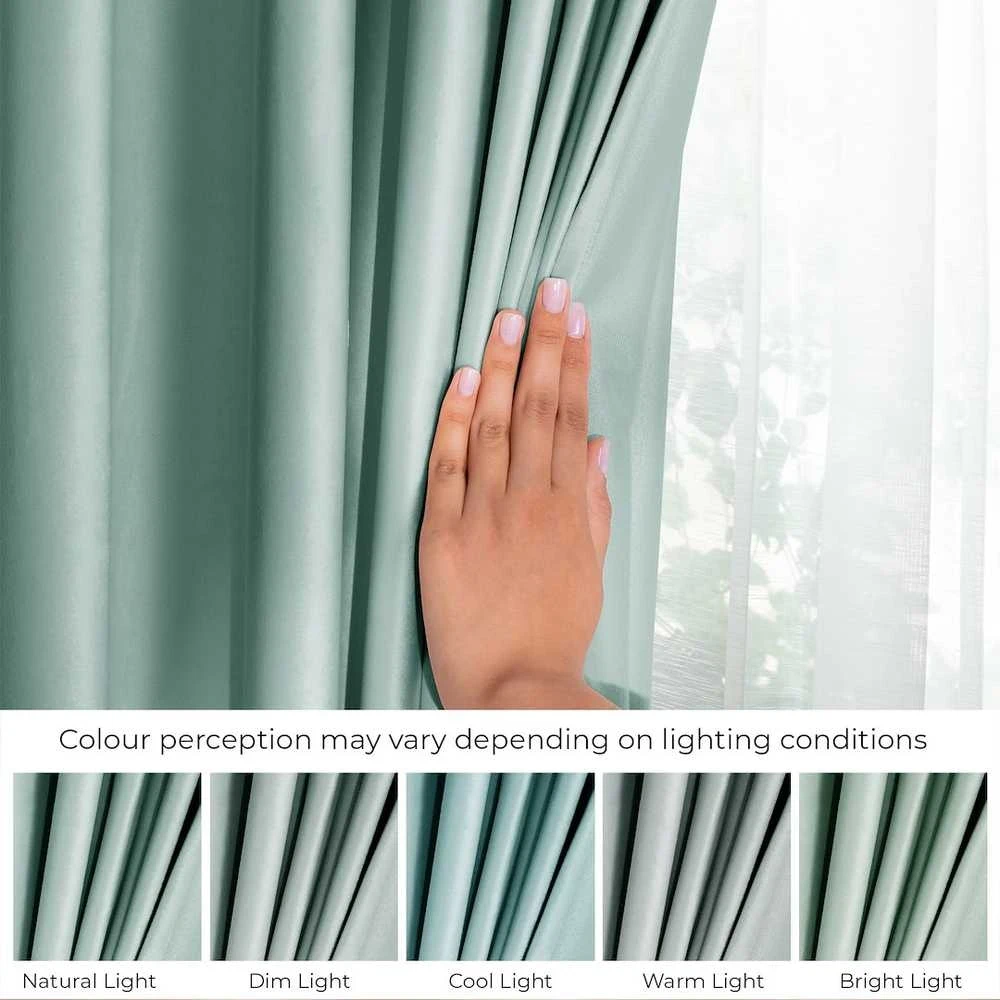 Užuolaidos VELVET spalva miętowy styl klasyczny taśma materiał velvet 140x270 AmeliaHome